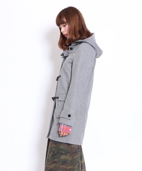 GIORDANO（ジョルダーノ）の「[GIORDANO]メルトンダッフルコート（ダッフルコート・レディース・ブラック/グレー/ベージュ・MEDIUM/LARGE）」の4枚目の写真