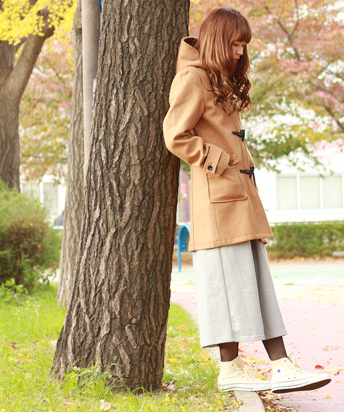 GIORDANO（ジョルダーノ）の「[GIORDANO]メルトンダッフルコート（ダッフルコート・レディース・ブラック/グレー/ベージュ・MEDIUM/LARGE）」の13枚目の写真