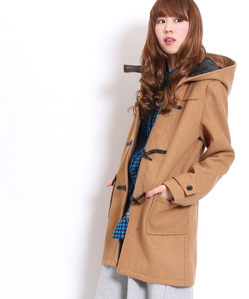 GIORDANO（ジョルダーノ）の「[GIORDANO]メルトンダッフルコート（ダッフルコート・レディース・ブラック/グレー/ベージュ・MEDIUM/LARGE）」の15枚目の写真