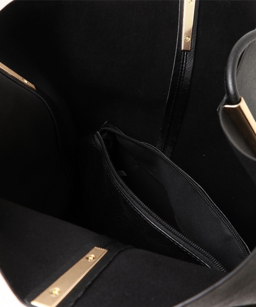 Ambre Neige(アンブルネージュ)の「【ポーチ付き】エコレザーセットトートバック/WEB/EC限定商品(トートバッグ・レディース・ライトブラウン/アイボリー/ダークブラウン/マスタード/ベージュ/ブラック・FREE)」の9枚目の写真