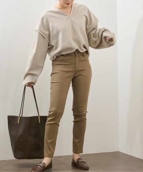 Ambre Neige(アンブルネージュ)の「【ポーチ付き】エコレザーセットトートバック/WEB/EC限定商品(トートバッグ・レディース・ライトブラウン/アイボリー/ダークブラウン/マスタード/ベージュ/ブラック・FREE)」の19枚目の写真