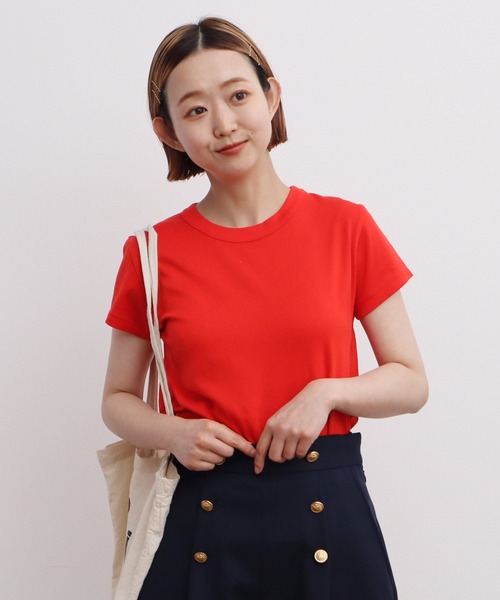 CHILD WOMAN（チャイルドウーマン）の「連シルフライスクルーネック半袖プルオーバー（Tシャツ/カットソー・レディース・ホワイト/ブラック/ブラウン/レッド/サックスブルー/ピンク/ブルー/その他/キナリ・FREE）」の8枚目の写真