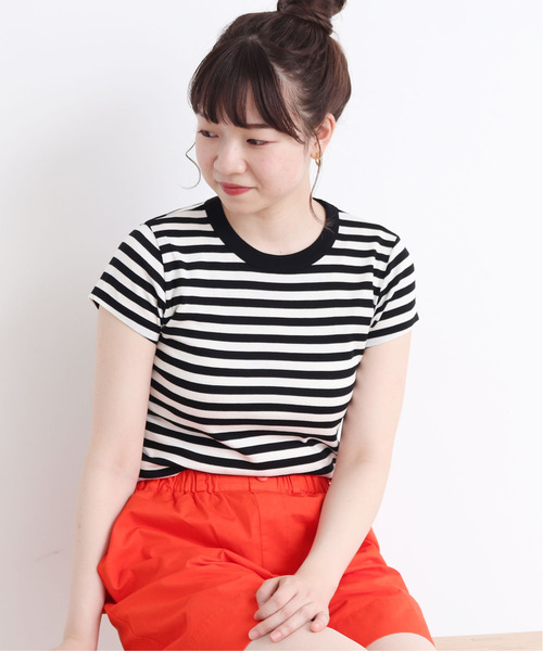 CHILD WOMAN（チャイルドウーマン）の「連シルフライスクルーネック半袖プルオーバー（Tシャツ/カットソー・レディース・ホワイト/ブラック/ブラウン/レッド/サックスブルー/ピンク/ブルー/その他/キナリ・FREE）」の9枚目の写真