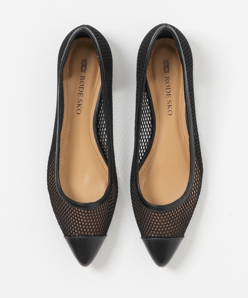 RODE SKO(ロデスコ)の「HELY メッシュポインテッドフラット(パンプス・レディース・ブラック/ベージュ・36/38/37)」の3枚目の写真