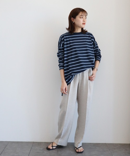 AMERICAN HOLIC(アメリカンホリック)の「サイドスリットオーバーカットチュニック(Tシャツ/カットソー・レディース・ネイビー/ピンク/ブルー/グリーン/オフホワイト・MEDIUM/LARGE)」の19枚目の写真