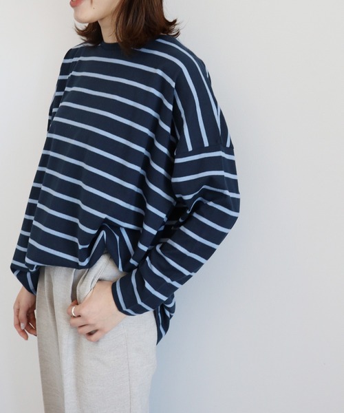 AMERICAN HOLIC(アメリカンホリック)の「サイドスリットオーバーカットチュニック(Tシャツ/カットソー・レディース・ネイビー/ピンク/ブルー/グリーン/オフホワイト・MEDIUM/LARGE)」の18枚目の写真