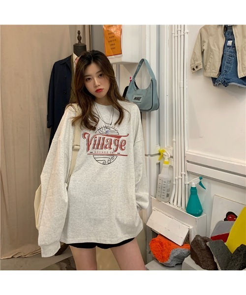 DEVICE(デバイス)の「シックデザイン ルーズ ロングスリーブ ヴィンテージライク 古着風 スウェット トレーナー ロンT(スウェット・レディース・グレー/イエロー/ダークグレー・FREE)」の15枚目の写真