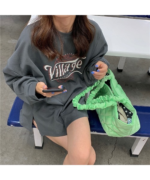 DEVICE(デバイス)の「シックデザイン ルーズ ロングスリーブ ヴィンテージライク 古着風 スウェット トレーナー ロンT(スウェット・レディース・グレー/イエロー/ダークグレー・FREE)」の7枚目の写真