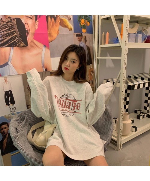 DEVICE(デバイス)の「シックデザイン ルーズ ロングスリーブ ヴィンテージライク 古着風 スウェット トレーナー ロンT(スウェット・レディース・グレー/イエロー/ダークグレー・FREE)」の20枚目の写真