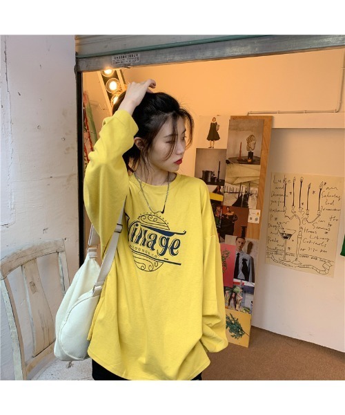 DEVICE(デバイス)の「シックデザイン ルーズ ロングスリーブ ヴィンテージライク 古着風 スウェット トレーナー ロンT(スウェット・レディース・グレー/イエロー/ダークグレー・FREE)」の11枚目の写真