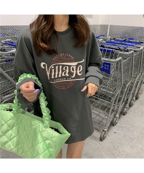 DEVICE(デバイス)の「シックデザイン ルーズ ロングスリーブ ヴィンテージライク 古着風 スウェット トレーナー ロンT(スウェット・レディース・グレー/イエロー/ダークグレー・FREE)」の18枚目の写真