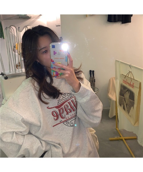 DEVICE(デバイス)の「シックデザイン ルーズ ロングスリーブ ヴィンテージライク 古着風 スウェット トレーナー ロンT(スウェット・レディース・グレー/イエロー/ダークグレー・FREE)」の4枚目の写真