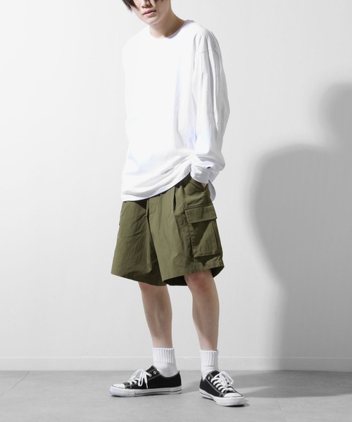 ZIP FIVE（ジップファイブ）の「ウェザークロス素材フラップポケットカーゴショートパンツ（カーゴパンツ・メンズ・オフホワイト/カーキ/ブラック・LARGE/MEDIUM）」の12枚目の写真