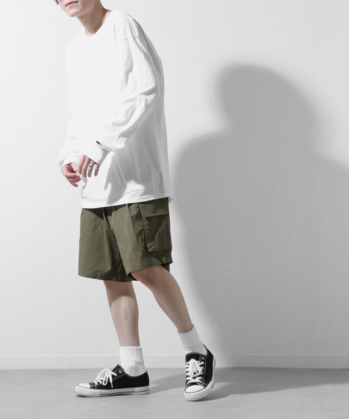 ZIP FIVE（ジップファイブ）の「ウェザークロス素材フラップポケットカーゴショートパンツ（カーゴパンツ・メンズ・オフホワイト/カーキ/ブラック・LARGE/MEDIUM）」の13枚目の写真