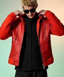 C DIEM | mpa2560-STRITCH LEATHER HOODIE パーカー(パーカー)