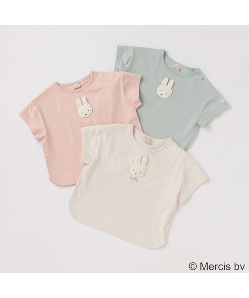 petit main（プティマイン）の「【miffy】モチーフTシャツ（Tシャツ/カットソー・キッズ・アイボリー/エメラルド/ピンク系その他・80ｃｍ/110cm/100cm/120cm/130cm/90㎝/90cm）」の6枚目の写真