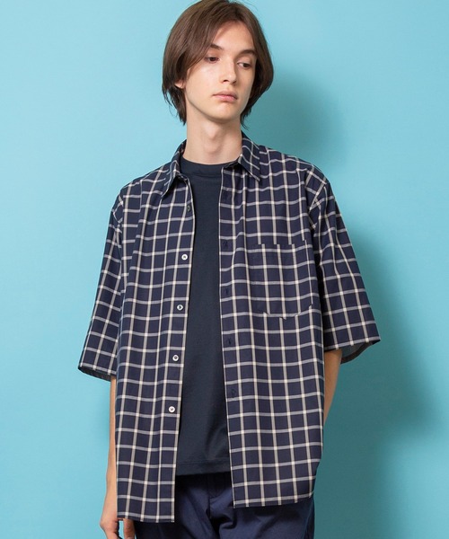 FACTOTUM(ファクトタム)の「【FACTOTUM】コンフォートハイカウントコットンパネルワイドレギュラーシャツS/S(シャツ/ブラウス・メンズ・ネイビー/ブルー/グレー/ベージュ・46/48/44)」の4枚目の写真