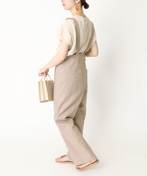 Simplicite（サンプリシテ）の「ハイウエストサロペット◆（サロペット/オーバーオール・レディース・ホワイト/ベージュ・FREE）」の16枚目の写真