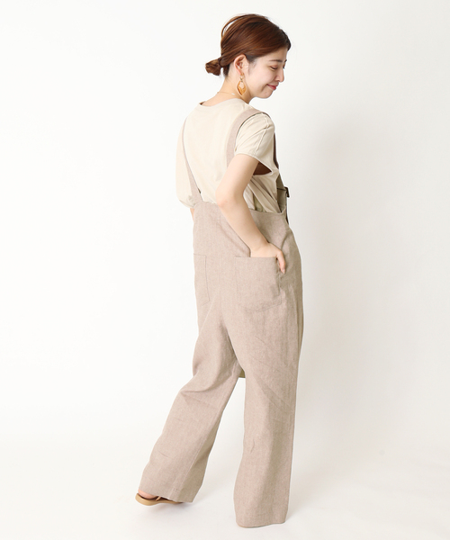 Simplicite（サンプリシテ）の「ハイウエストサロペット◆（サロペット/オーバーオール・レディース・ホワイト/ベージュ・FREE）」の17枚目の写真