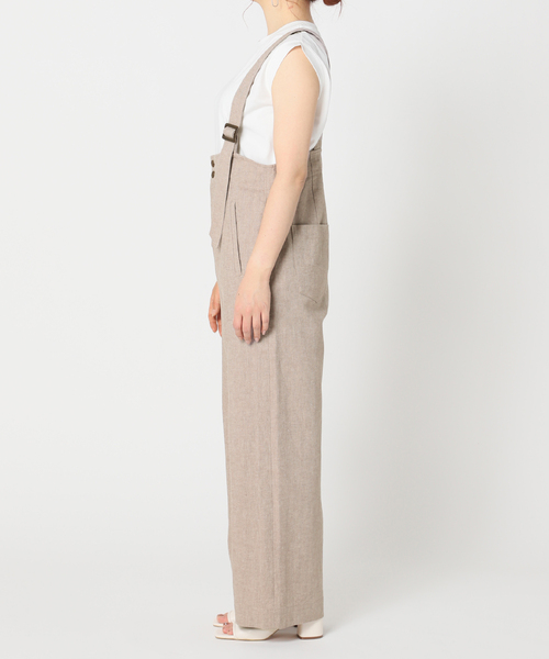 Simplicite（サンプリシテ）の「ハイウエストサロペット◆（サロペット/オーバーオール・レディース・ホワイト/ベージュ・FREE）」の19枚目の写真