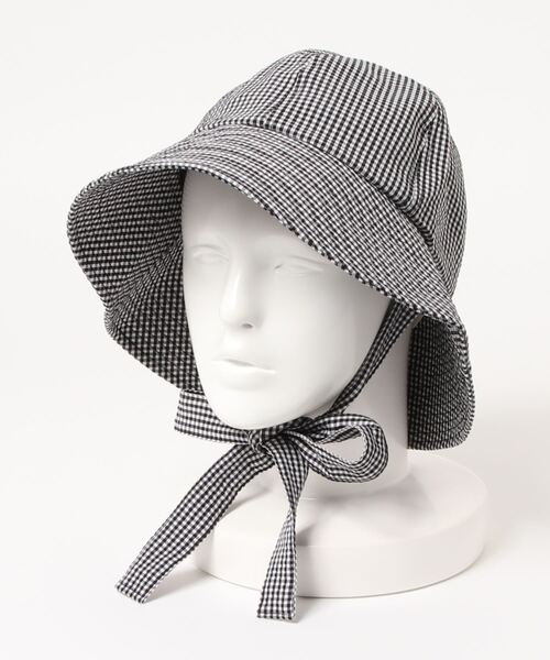 ROPE' PICNIC（ロペピクニック）の「【ウォッシャブル・吸水速乾】サッカーチェックアーミッシュハット（ハット・レディース・オフホワイト/ブラウン・FREE）」の13枚目の写真