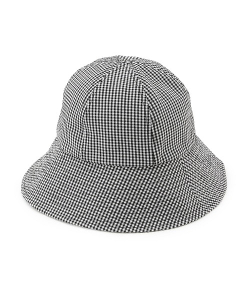 ROPE' PICNIC（ロペピクニック）の「【ウォッシャブル・吸水速乾】サッカーチェックアーミッシュハット（ハット・レディース・オフホワイト/ブラウン・FREE）」の4枚目の写真