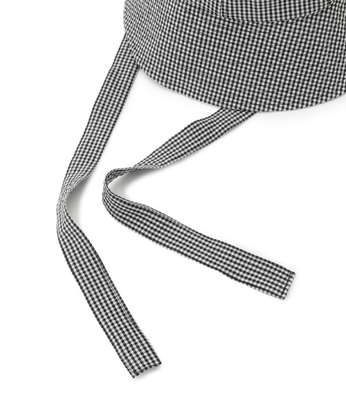 ROPE' PICNIC（ロペピクニック）の「【ウォッシャブル・吸水速乾】サッカーチェックアーミッシュハット（ハット・レディース・オフホワイト/ブラウン・FREE）」の9枚目の写真