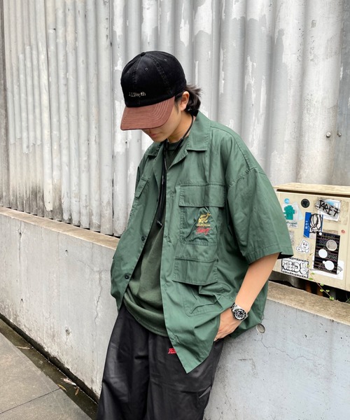 Sourcream(サワークリーム)の「【Sourcream/サワークリーム】FISH MIL SHIRTS(シャツ/ブラウス・メンズ・ブラック/ブルー/グリーン・FREE)」の5枚目の写真