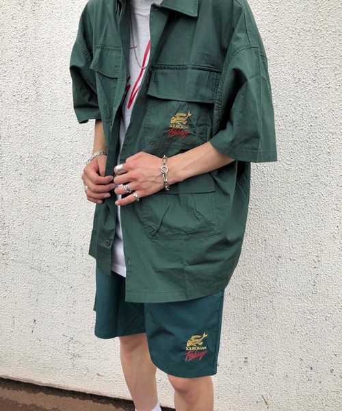 Sourcream(サワークリーム)の「【Sourcream/サワークリーム】FISH MIL SHIRTS(シャツ/ブラウス・メンズ・ブラック/ブルー/グリーン・FREE)」の10枚目の写真