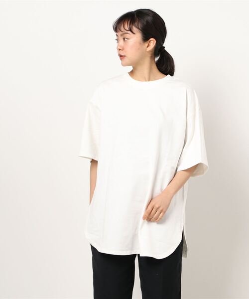 prose verse（プロズヴェール）の「《ZOZO限定》USコットンラウンドヘムオーバーサイズTee（Tシャツ/カットソー・レディース・チャコールグレー/パープル/ブラウン/オフホワイト/グレイッシュベージュ・ﾌﾘ-）」の11枚目の写真