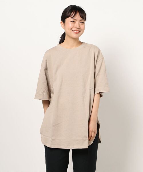 prose verse（プロズヴェール）の「《ZOZO限定》USコットンラウンドヘムオーバーサイズTee（Tシャツ/カットソー・レディース・チャコールグレー/パープル/ブラウン/オフホワイト/グレイッシュベージュ・ﾌﾘ-）」の18枚目の写真