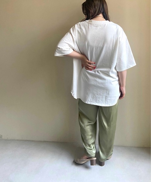 prose verse（プロズヴェール）の「《ZOZO限定》USコットンラウンドヘムオーバーサイズTee（Tシャツ/カットソー・レディース・チャコールグレー/パープル/ブラウン/オフホワイト/グレイッシュベージュ・ﾌﾘ-）」の14枚目の写真