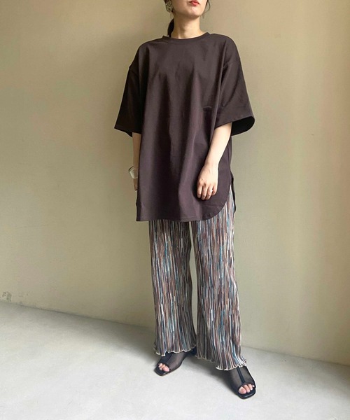 prose verse（プロズヴェール）の「《ZOZO限定》USコットンラウンドヘムオーバーサイズTee（Tシャツ/カットソー・レディース・チャコールグレー/パープル/ブラウン/オフホワイト/グレイッシュベージュ・ﾌﾘ-）」の22枚目の写真