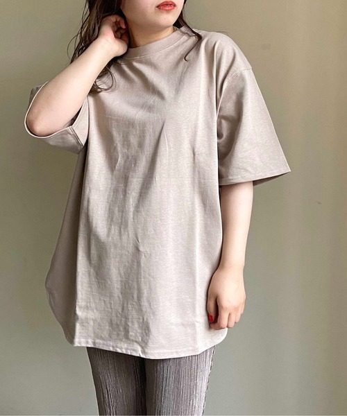 prose verse（プロズヴェール）の「《ZOZO限定》USコットンラウンドヘムオーバーサイズTee（Tシャツ/カットソー・レディース・チャコールグレー/パープル/ブラウン/オフホワイト/グレイッシュベージュ・ﾌﾘ-）」の17枚目の写真