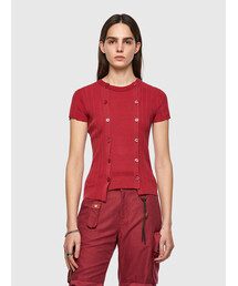 DIESEL | レディース 半袖 ニット ボタンディテール クルーネック(ニット/セーター)