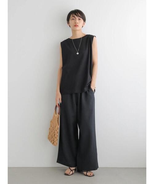 AMERICAN HOLIC（アメリカンホリック）の「ドロストリネンライクワイドパンツ　＊（その他パンツ・レディース・キャメル/ベージュ/ネイビー・M/L）」の14枚目の写真