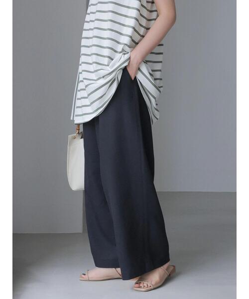 AMERICAN HOLIC（アメリカンホリック）の「ドロストリネンライクワイドパンツ　＊（その他パンツ・レディース・キャメル/ベージュ/ネイビー・M/L）」の3枚目の写真