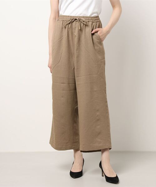 AMERICAN HOLIC（アメリカンホリック）の「ドロストリネンライクワイドパンツ　＊（その他パンツ・レディース・キャメル/ベージュ/ネイビー・M/L）」の5枚目の写真