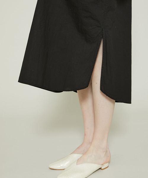 08sircus（ゼロエイトサーカス）の「【08sircus(ゼロハチサーカス）】コンパクトロンガーメントダイドレス S21SL-DR13（ワンピース・レディース・ブラック/グリーン・0/1）」の7枚目の写真