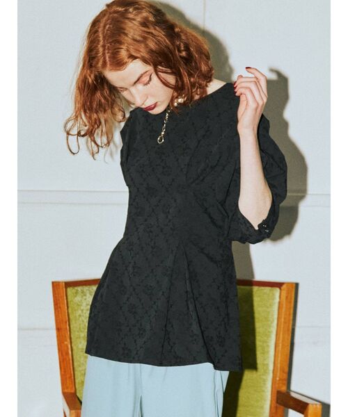 jouetie（ジュエティ）の「タックジャガードブラウス（シャツ/ブラウス・レディース・オフホワイト/ブラック/ピンク/イエロー・MEDIUM）」の19枚目の写真