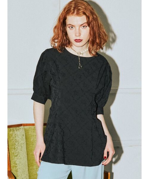 jouetie（ジュエティ）の「タックジャガードブラウス（シャツ/ブラウス・レディース・オフホワイト/ブラック/ピンク/イエロー・MEDIUM）」の22枚目の写真