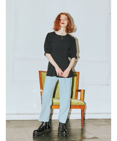 jouetie（ジュエティ）の「タックジャガードブラウス（シャツ/ブラウス・レディース・オフホワイト/ブラック/ピンク/イエロー・MEDIUM）」の16枚目の写真