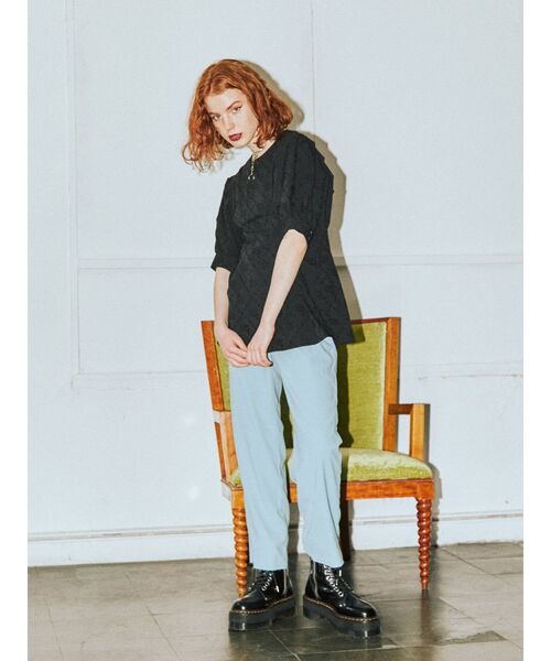 jouetie（ジュエティ）の「タックジャガードブラウス（シャツ/ブラウス・レディース・オフホワイト/ブラック/ピンク/イエロー・MEDIUM）」の11枚目の写真