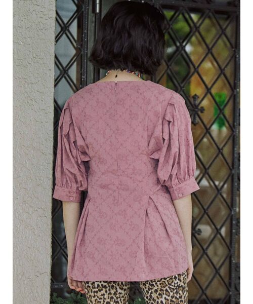 jouetie（ジュエティ）の「タックジャガードブラウス（シャツ/ブラウス・レディース・オフホワイト/ブラック/ピンク/イエロー・MEDIUM）」の21枚目の写真