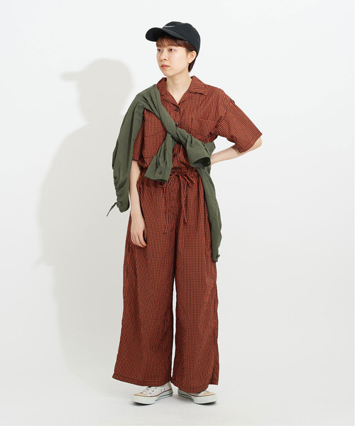 CHILD WOMAN 花柄ジャンプスーツ 半袖 CHILD WOMAN（チャイルドウーマン）の「☆ギンガムブロード反応