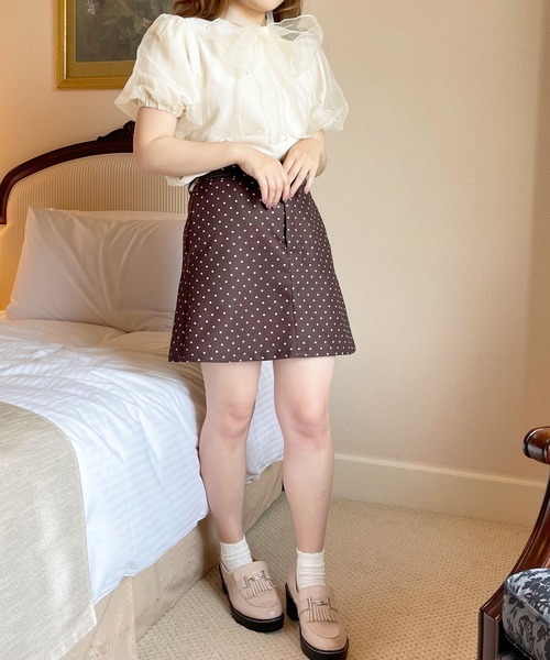 apres jour（アプレジュール）の「オーガンジーボウタイブラウス【ZOZOTOWN限定アイテム】【6AP】（シャツ/ブラウス・レディース・アイボリー/ブラック/オフホワイト・X-LARGE/フリー）」の4枚目の写真