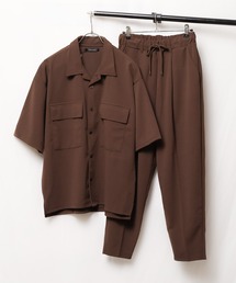 Bling Leads（ブリングリーズ）の「【Bl】【Bling leads】セットアップ商品＊梨地オープンカラーシャツ＆イージーテーパードパンツ（セットアップ）」