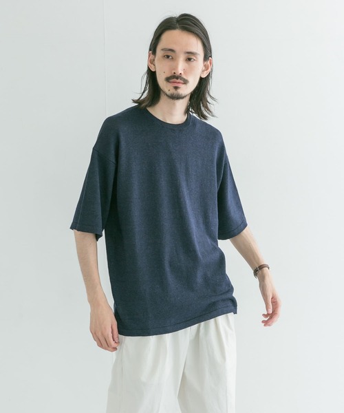 URBAN RESEARCH（アーバンリサーチ）の「ハンドウォッシャブル テンセル/ヘンプニット（Tシャツ/カットソー・メンズ・イエロー/ブルー/グレー系その他/ネイビー・MEDIUM/LARGE）」の11枚目の写真