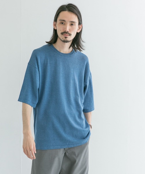 URBAN RESEARCH（アーバンリサーチ）の「ハンドウォッシャブル テンセル/ヘンプニット（Tシャツ/カットソー・メンズ・イエロー/ブルー/グレー系その他/ネイビー・MEDIUM/LARGE）」の19枚目の写真