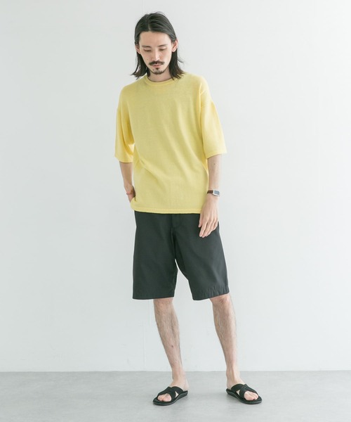 URBAN RESEARCH（アーバンリサーチ）の「ハンドウォッシャブル テンセル/ヘンプニット（Tシャツ/カットソー・メンズ・イエロー/ブルー/グレー系その他/ネイビー・MEDIUM/LARGE）」の5枚目の写真